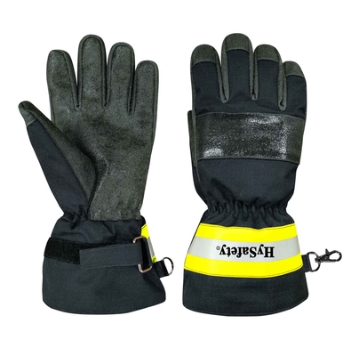 Long cuff EN659 certified Firefighter Gloves with Moisture Barrier and Reflective Strap and EN388 3X43F